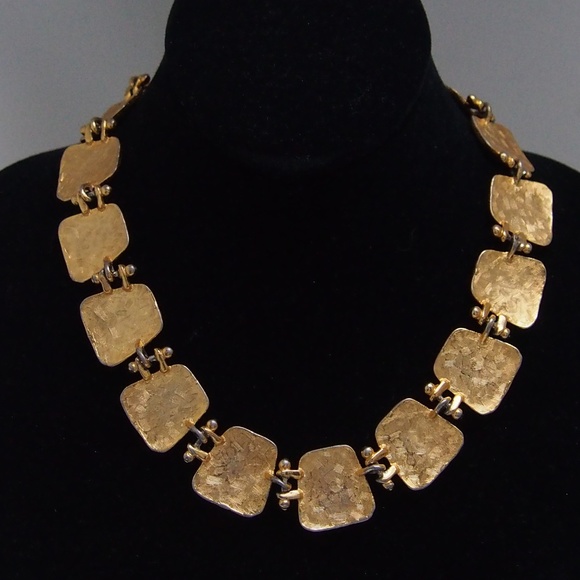 SOLD 1990s Anne Klein Black Gold Enamel Link Necklace - Picture 5 of 7